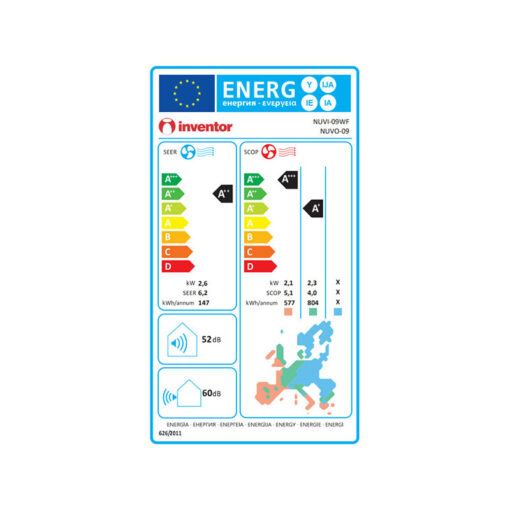 Inventor Neo II N2UVI-09WFI/N2UVO-09 Κλιματιστικό Inverter 9000 BTU A++/A+ με Ιονιστή και WiFi - Image 5