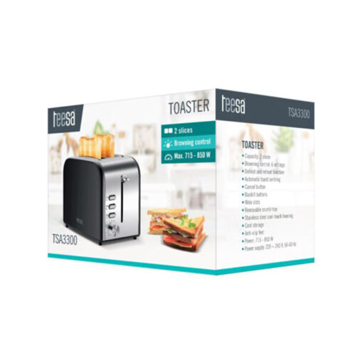 Teesa TSA3300 Φρυγανιέρα 2 Θέσεων 850W Stainless Steel - Image 5