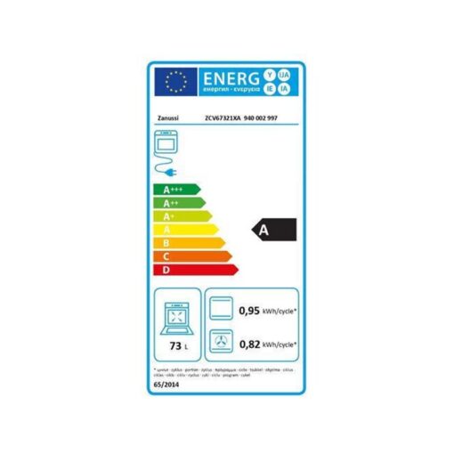 Zanussi ZCV67321XA Κουζίνα 73lt με Κεραμικές Εστίες Inox - Image 3