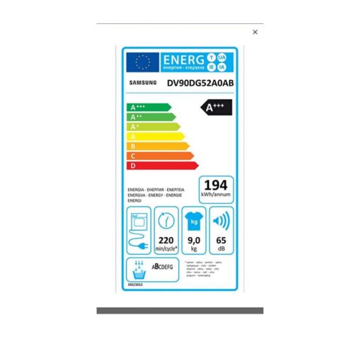 Samsung DV90DG52A0ABLE Στεγνωτήριο 9kg A+++ με Αντλία Θερμότητας - Image 4