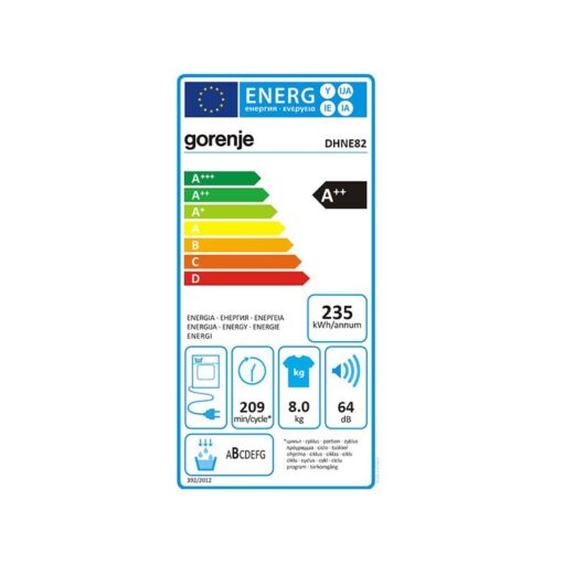 Gorenje DHNE82 Στεγνωτήριο 8kg A++ με Αντλία Θερμότητας - Image 4