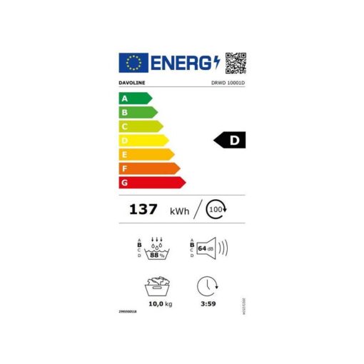 Davoline DRWD 10001D Στεγνωτήριο 10kg με Αντλία Θερμότητας - Image 2