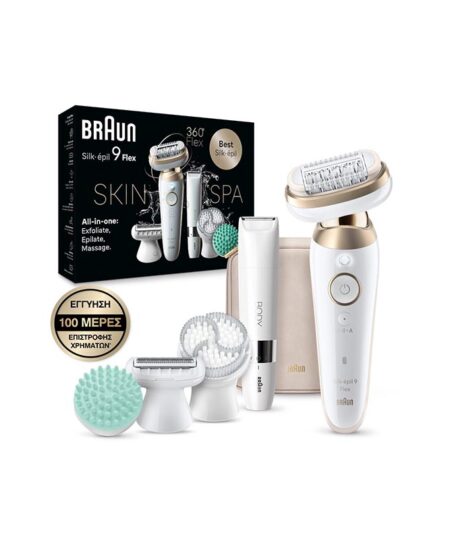 Braun Silk-Epil 9 Flex SES9-481/3D Αποτριχωτική Μηχανή Epilator για Πρόσωπο, Σώμα & Μπικίνι