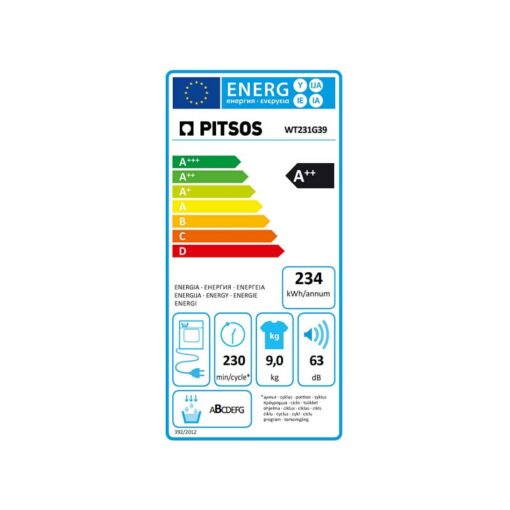 Pitsos WT231G39 Στεγνωτήριο 9kg A++ με Αντλία Θερμότητας - Image 4