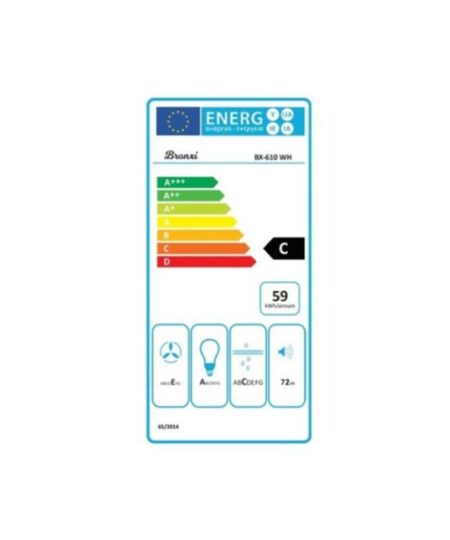 Alternative view of Bronxi BX-610WH Απορροφητήρας Ελεύθερος 60cm με 2 Μοτέρ Λευκός