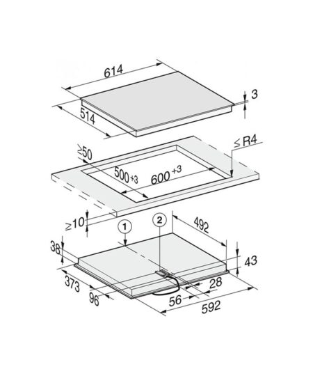 Alternative view of Miele KM 6521 FR Κεραμική Εστία με Πλαίσιο Αυτόνομη με Λειτουργία Κλειδώματος (12048010)