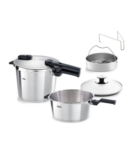 Fissler Vitaquick Premium Set Quattro Χύτρες Ταχύτητας 6 & 3.5lt Με Καλάθι Ατμού (60241013090)