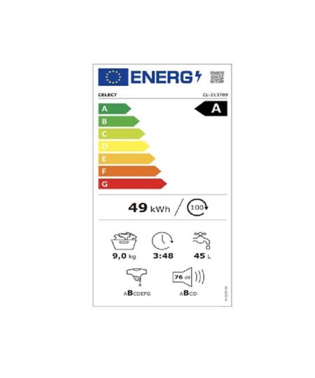 Alternative view of Celect CL-213789 Πλυντήριο Ρούχων 9kg με Τεχνολογία Ατμού 1400 Στροφών