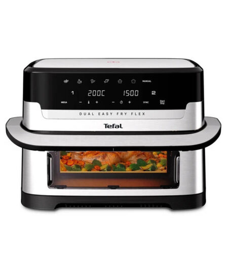 Tefal Dual Easy Fry Flex EY922DE0 Φριτέζα Αέρος με Διπλό Αποσπώμενο Κάδο 9lt Ασημί