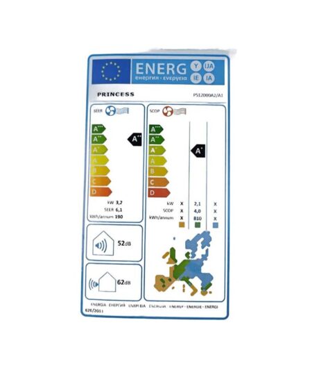 Alternative view of Princess PS12000A2/A1 Κλιματιστικό Inverter 12000 BTU A++/A+ με Wi-Fi