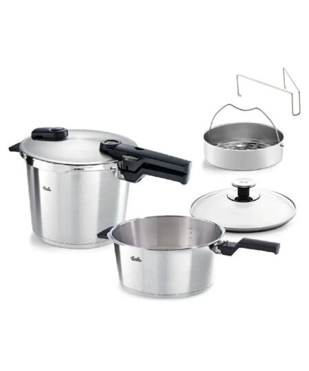 Fissler Vitaquick Premium Set Quattro Χύτρες Ταχύτητας 8lt & 4.5lt Με Καλάθι Ατμού (60281011090)