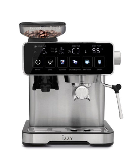Izzy IZ-6026 Αυτόματη Μηχανή Espresso 1500W Πίεσης 20bar με Μύλο Άλεσης