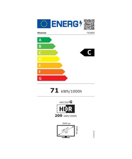 Alternative view of Hisense 75UR8S Τηλεόραση Smart 75" 4K UHD RGB-Mini LED HDR (2026)