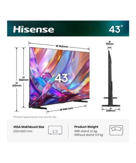 Alternative view of Hisense 43E7S Τηλεόραση Smart 43" 4K UHD QLED HDR (2026)