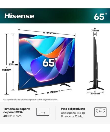 Alternative view of Hisense 65A6S Τηλεόραση Smart 65" 4K UHD DLED HDR (2026)