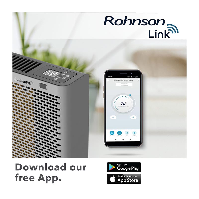 Rohnson R-083 Θερμοπομπός Δαπέδου 2400W Mica με Ηλεκτρονικό Θερμοστάτη και WiFi - Image 3